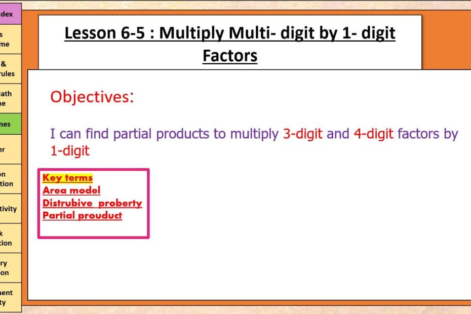 حل درس Multiply Multi- digit by 1- digit Factors الرياضيات المتكاملة الصف الرابع - بوربوينت