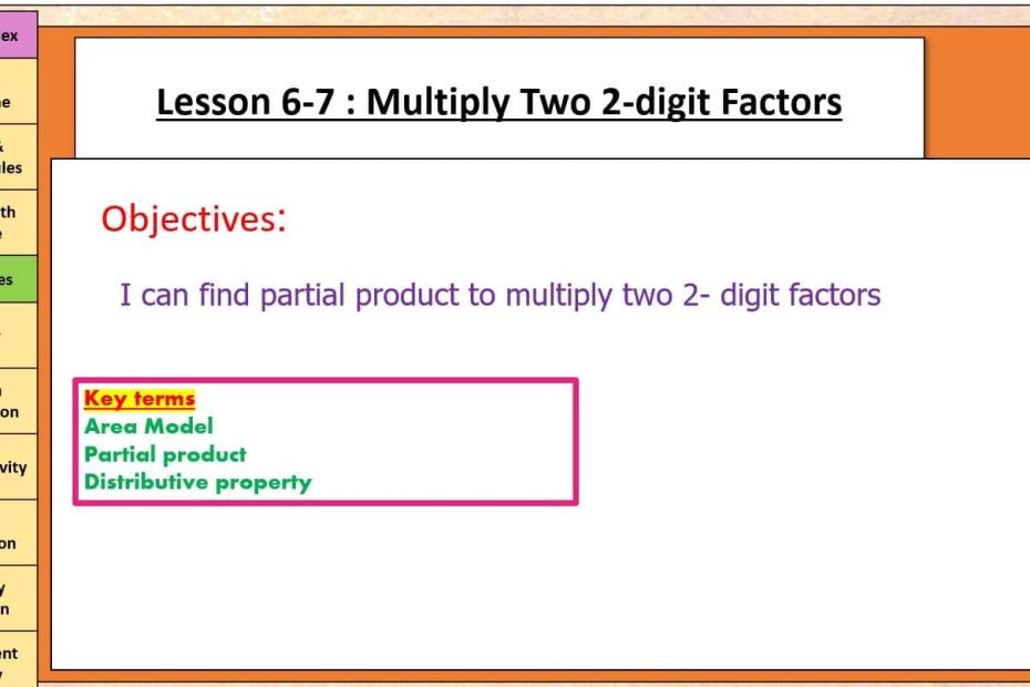 حل درس Multiply Two 2-digit Factors الرياضيات المتكاملة الصف الرابع - بوربوينت