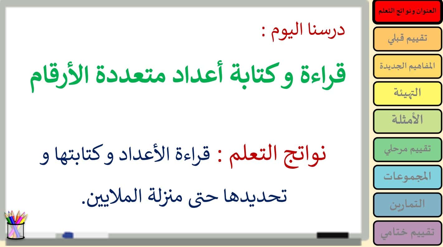 حل درس قراءة و كتابة أعداد متعددة الأرقام الرياضيات المتكاملة الصف الرابع - بوربوينت