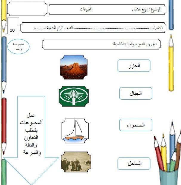 ورقة عمل موقع بلادي الدراسات الإجتماعية والتربية الوطنية الصف الرابع