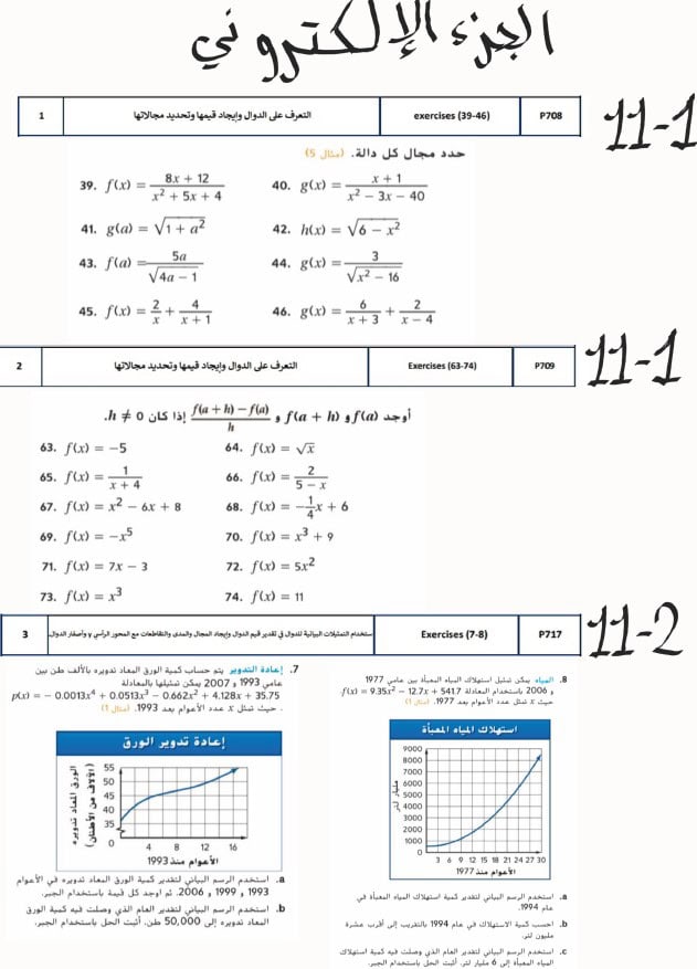 تجميع أسئلة هيكل امتحان الرياضيات المتكاملة الصف الحادي عشر متقدم بريدج