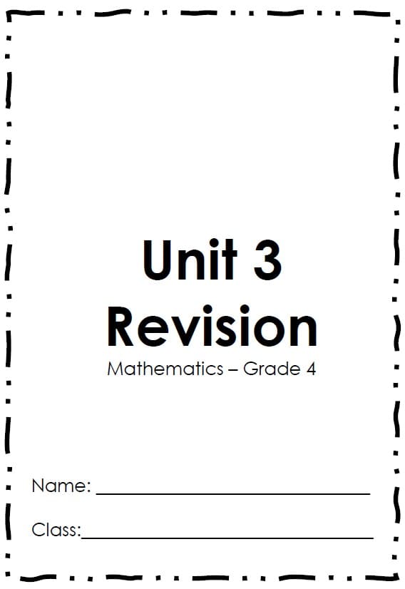 أوراق عمل Unit 3 Revision الرياضيات المتكاملة الصف الرابع