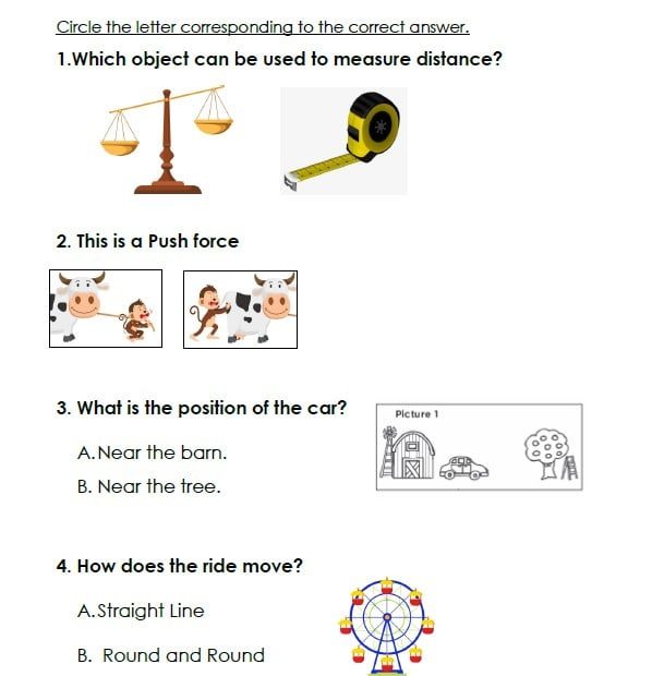 ورقة عمل Review for Quiz 1 العلوم المتكاملة الصف الثالث