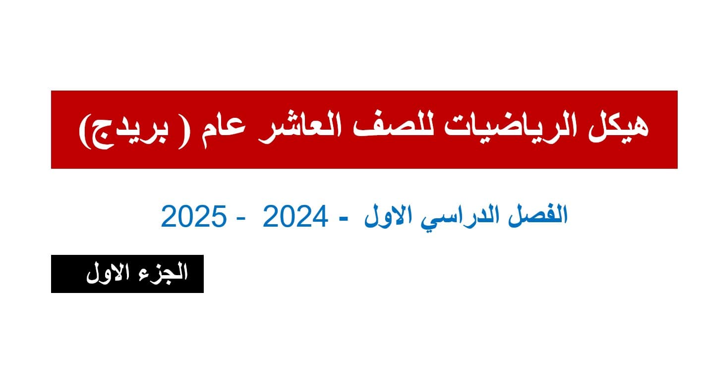 تجميع أسئلة هيكل امتحان الرياضيات المتكاملة الصف العاشر عام بريدج - بوربوينت 