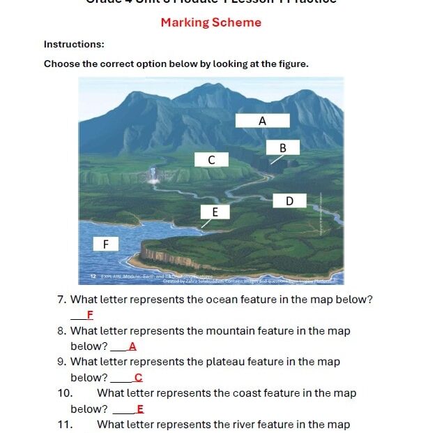 حل ورقة عمل Module 1 Lesson 1 Practice العلوم المتكاملة الصف الرابع