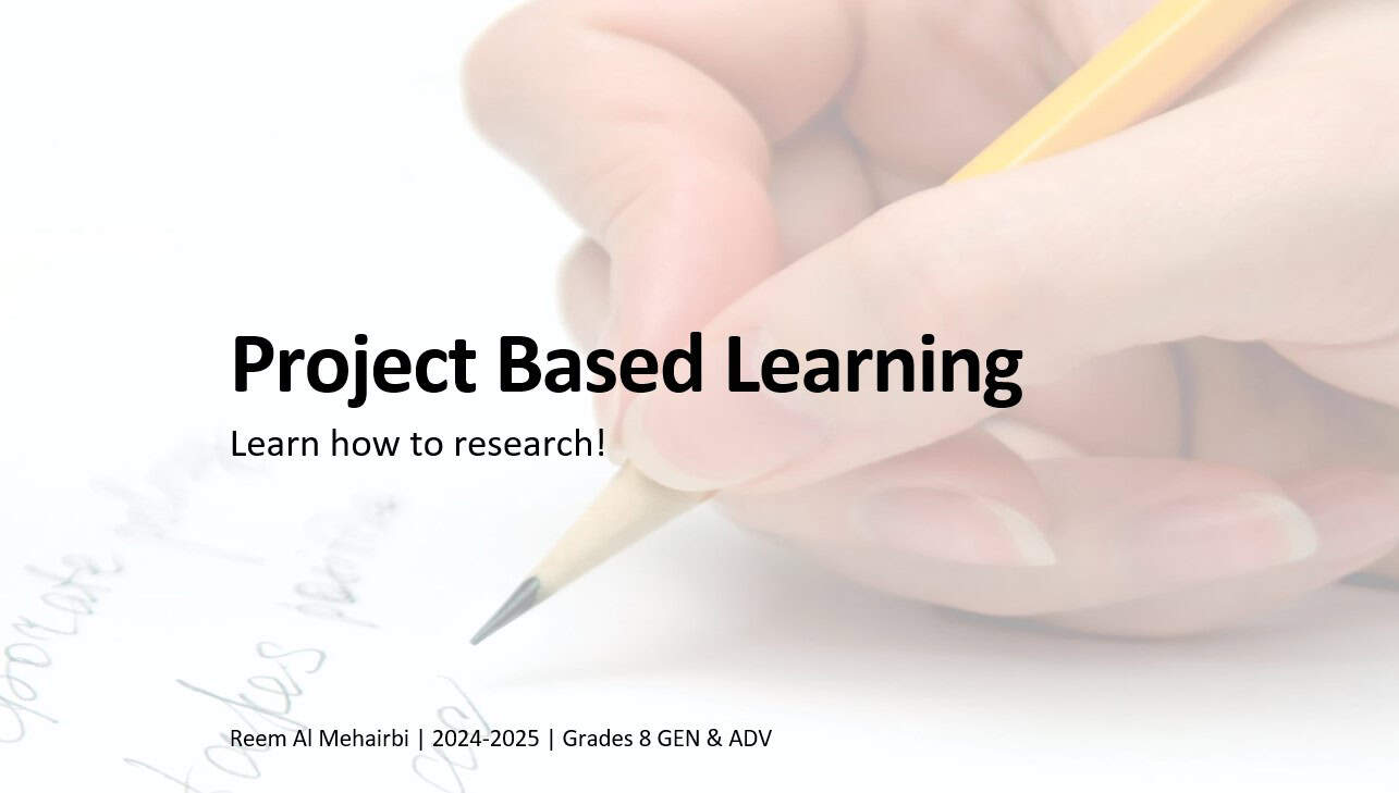 شرح Project Based Learning and Assessment اللغة الإنجليزية الصف الثامن - بوربوينت 