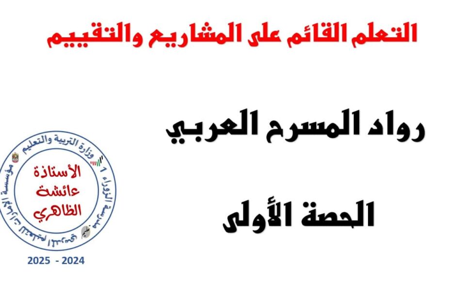 شرح التعلم القائم على المشاريع والتقييم الحصة الأولى اللغة العربية الصف السابع - بوربوينت