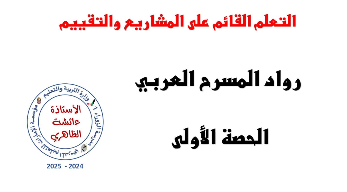 شرح التعلم القائم على المشاريع والتقييم الحصة الأولى اللغة العربية الصف السابع - بوربوينت