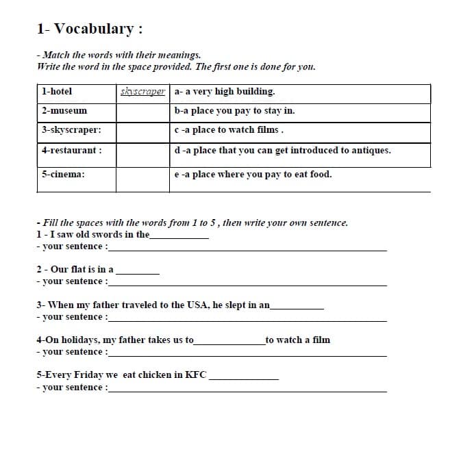 حل أوراق عمل unit 6 Using Maps اللغة الإنجليزية الصف السابع 