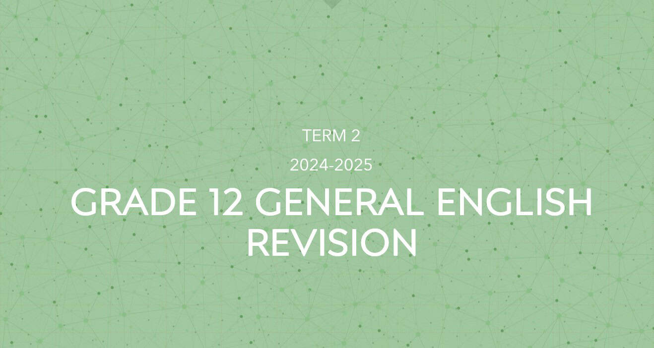 مراجعة عامة للامتحان REVISION اللغة الإنجليزية الصف الثاني عشر - بوربوينت 