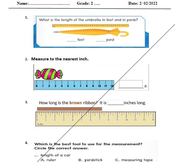 الاختبار التكويني الثاني Quiz 2 الرياضيات المتكاملة الصف الثالث