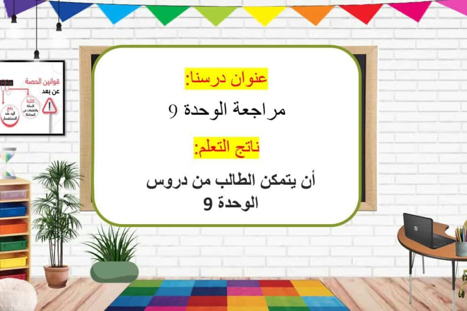 مراجعة الوحدة التاسعة الرياضيات المتكاملة الصف الثالث - بوربوينت