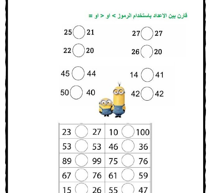 مراجعة التقويم الثاني الرياضيات المتكاملة الصف الأول