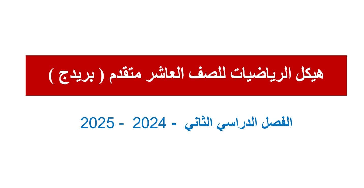 تجميع أسئلة هيكل امتحان الرياضيات المتكاملة الصف العاشر بريدج متقدم - بوربوينت 