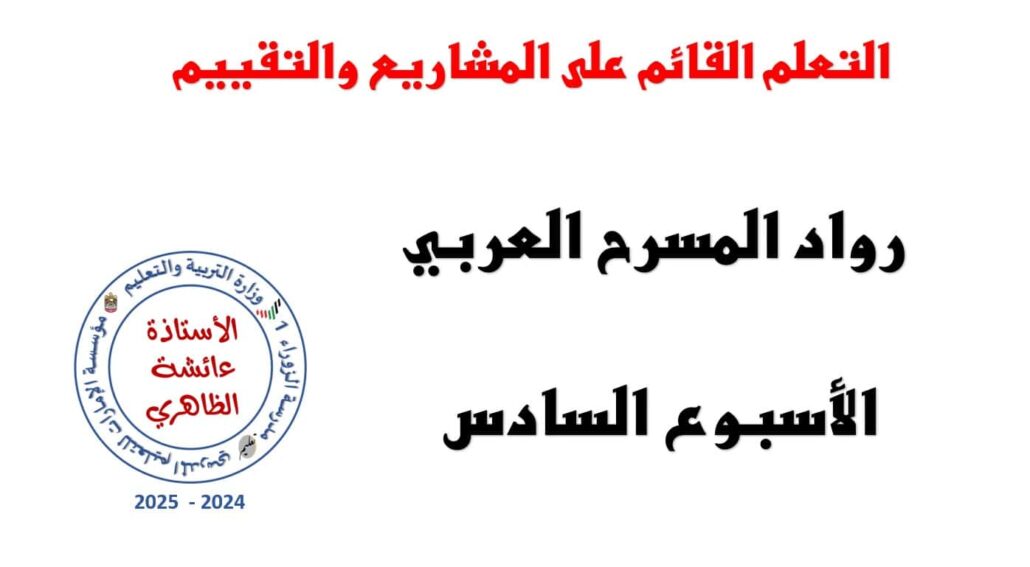 شرح التعلم القائم على المشاريع والتقييم الحصة السادسة اللغة العربية الصف السابع – بوربوينت