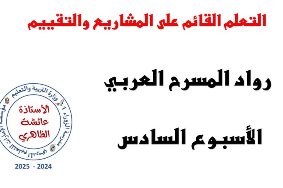 شرح التعلم القائم على المشاريع والتقييم الحصة السادسة اللغة العربية الصف السابع – بوربوينت