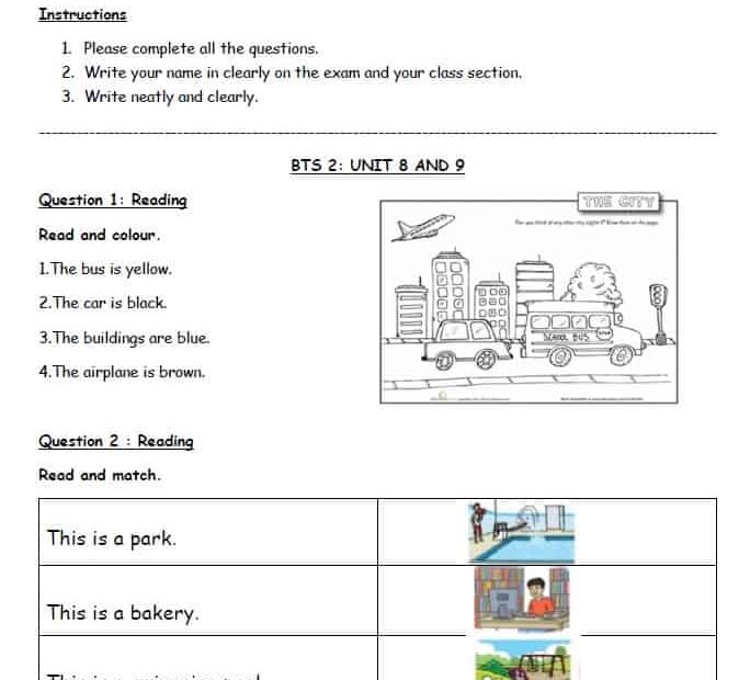 تدريبات EXAM PRACTICE اللغة الإنجليزية الصف الثاني