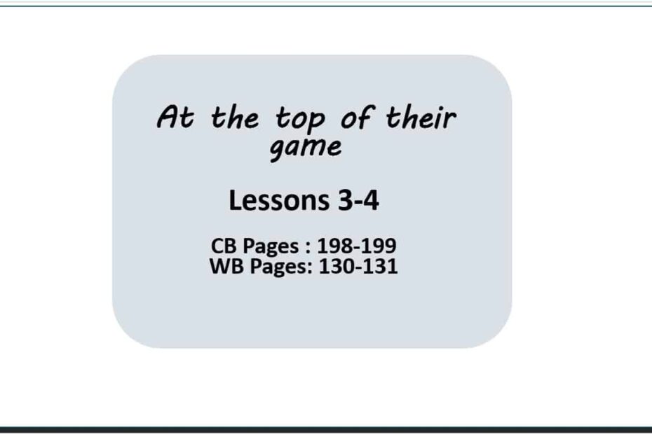 حل درس At the top of their game اللغة الإنجليزية الصف الثامن - بوربوينت