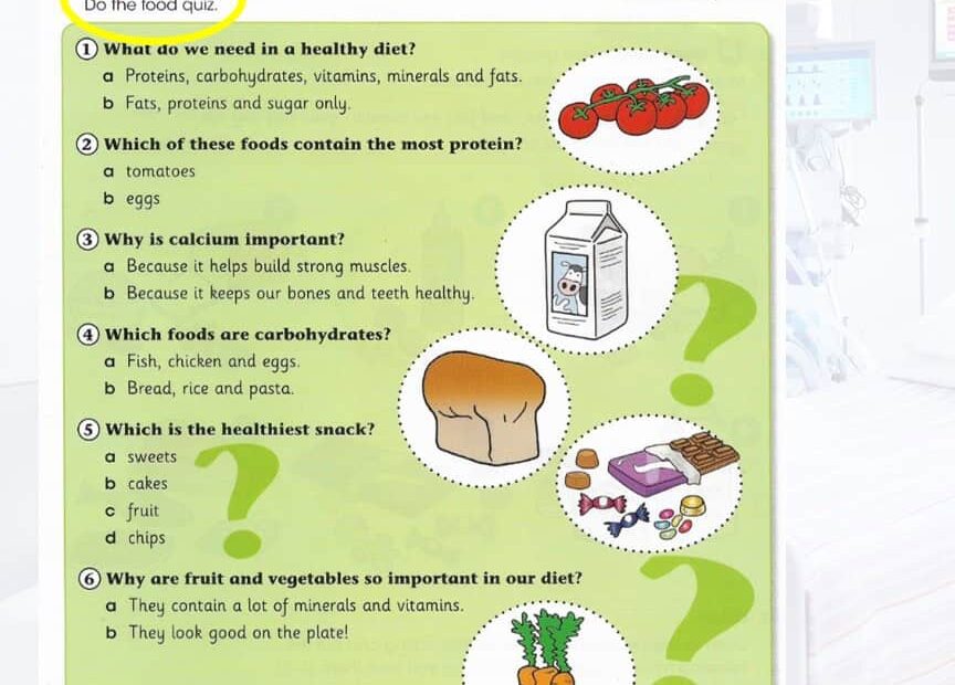 حل درس A food quiz اللغة الإنجليزية الصف الخامس - بوربوينت