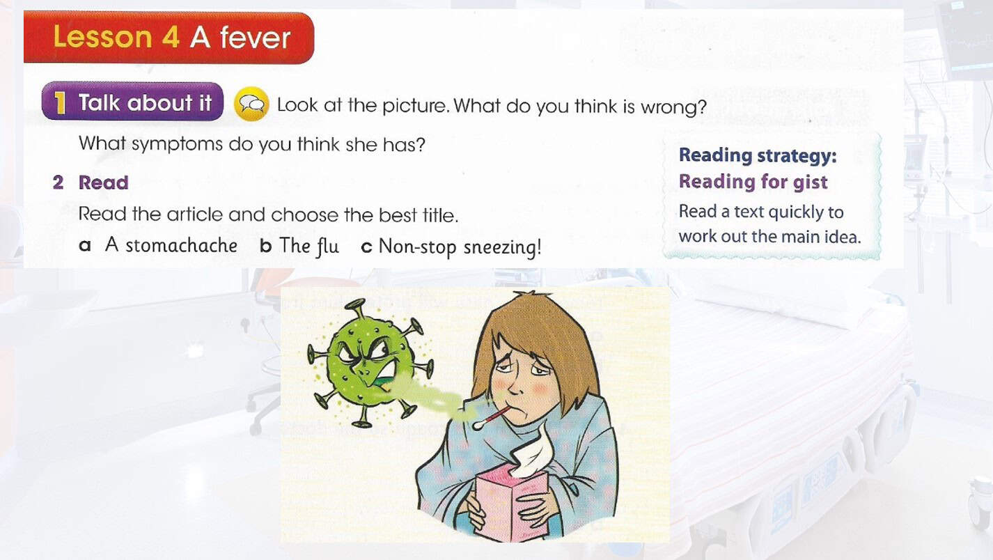 حل درس A fever اللغة الإنجليزية الصف الخامس - بوربوينت