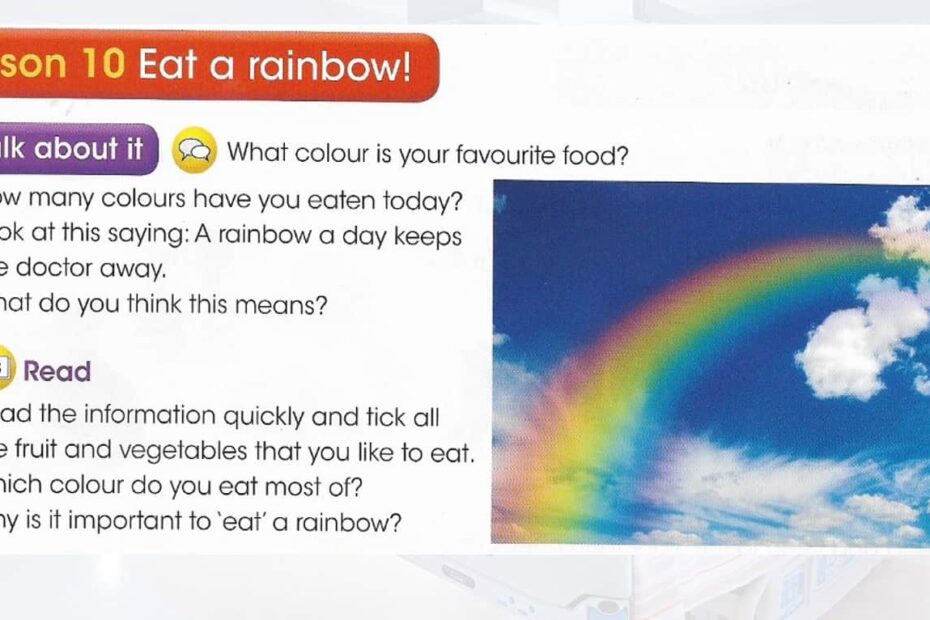 حل درس Eat a rainbow اللغة الإنجليزية الصف الخامس - بوربوينت