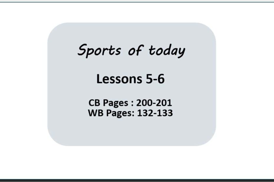 حل درس Sports of today اللغة الإنجليزية الصف الثامن - بوربوينت