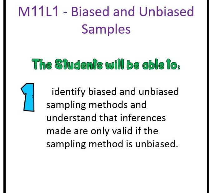 حل درس Biased and Unbiased Samples الرياضيات المتكاملة الصف السابع - بوربوينت