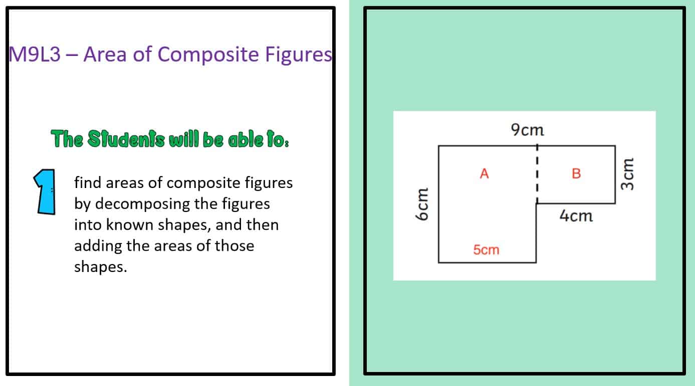 حل درس Area of Composite Figures الرياضيات المتكاملة الصف السابع - بوربوينت
