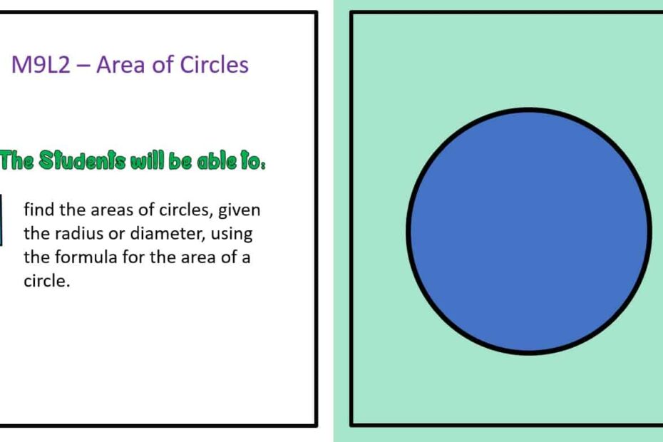 حل درس Area of Circles الرياضيات المتكاملة الصف السابع - بوربوينت