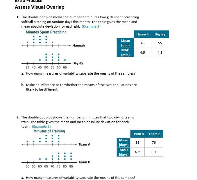 حل ورقة عمل Assess Visual Overlap الرياضيات المتكاملة الصف السابع