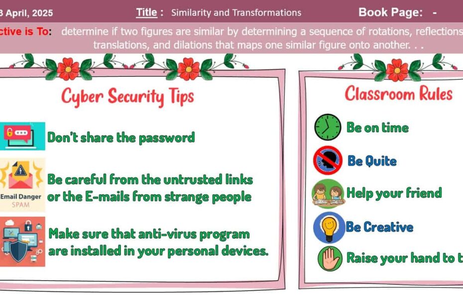حل درس Similarity and Transformations الرياضيات المتكاملة الصف الثامن - بوربوينت