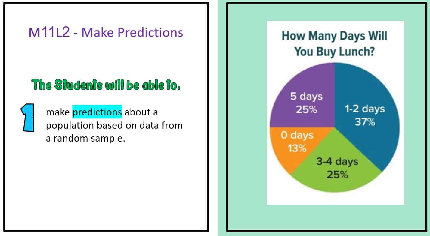 حل درس Make Predictions الرياضيات المتكاملة الصف السابع - بوربوينت