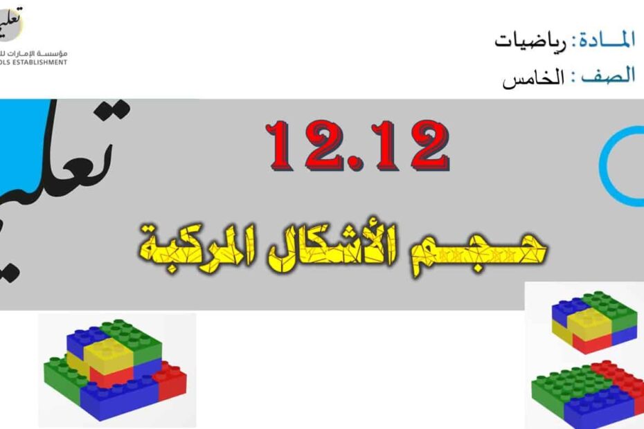 حل درس حجم الأشكال المركبة الرياضيات المتكاملة الصف الخامس - بوربوينت