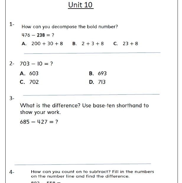 أوراق عمل Exam Review الرياضيات المتكاملة الصف الثاني