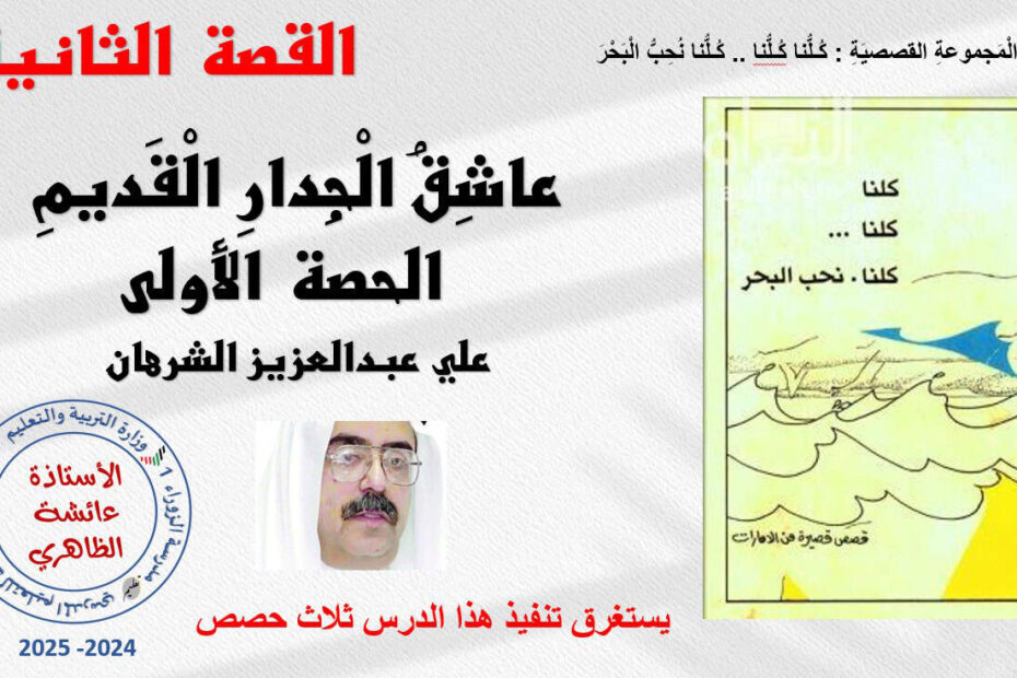 حل درس عاشق الجدار القديم اللغة العربية الصف الثامن - بوربوينت