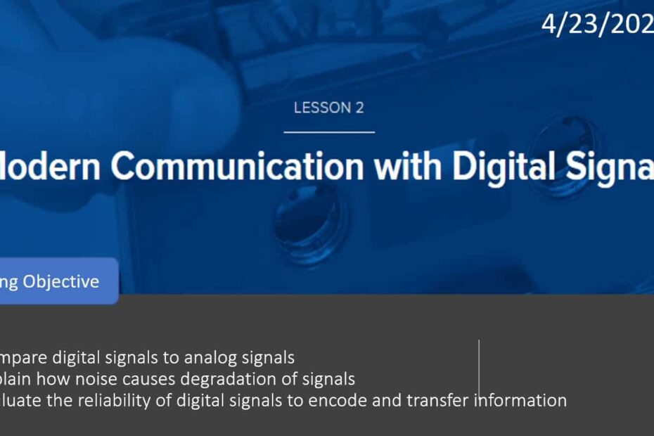 حل درس Modern Communication with digital signals العلوم المتكاملة الصف الثامن - بوربوينت
