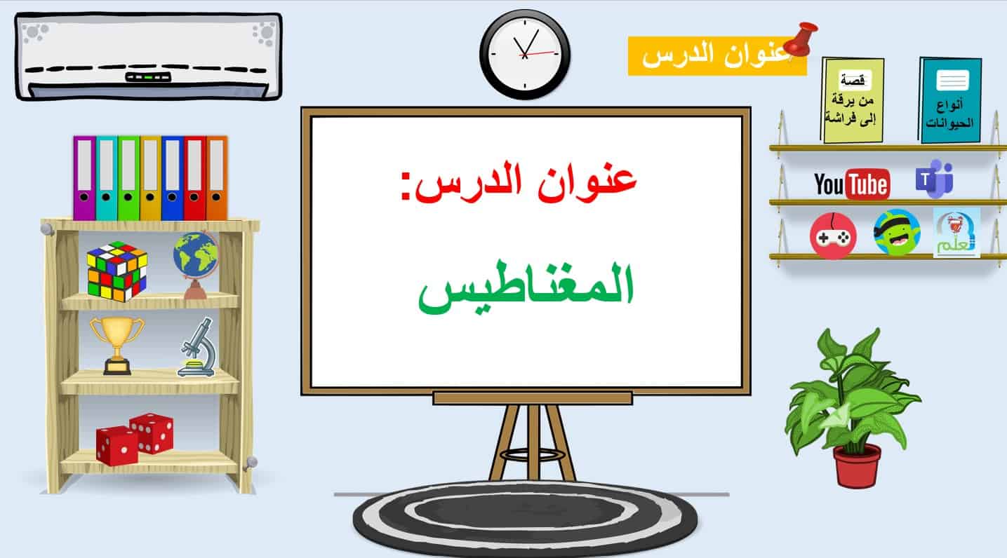 حل درس المغناطيس العلوم المتكاملة الصف الثاني - بوربوينت 
