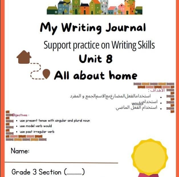 أوراق عمل Unit 8 All about home اللغة الإنجليزية الصف الثالث