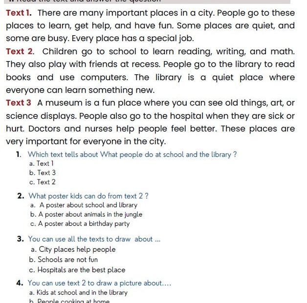 أوراق عمل Reading Practice اللغة الإنجليزية الصف الثالث