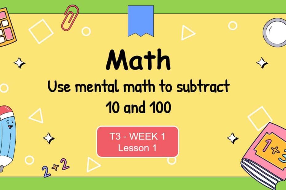 حل درس Use mental math to subtract 10 and 100 الرياضيات المتكاملة الصف الثاني - بوربوينت