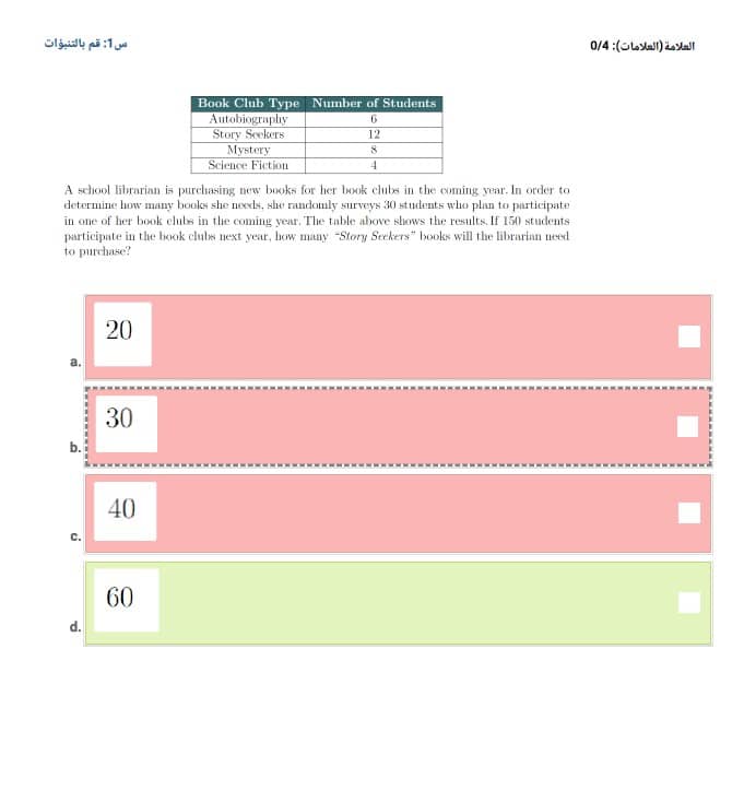 حل امتحان نهائي الرياضيات المتكاملة الصف السابع متقدم الفصل الدراسي الثالث 
