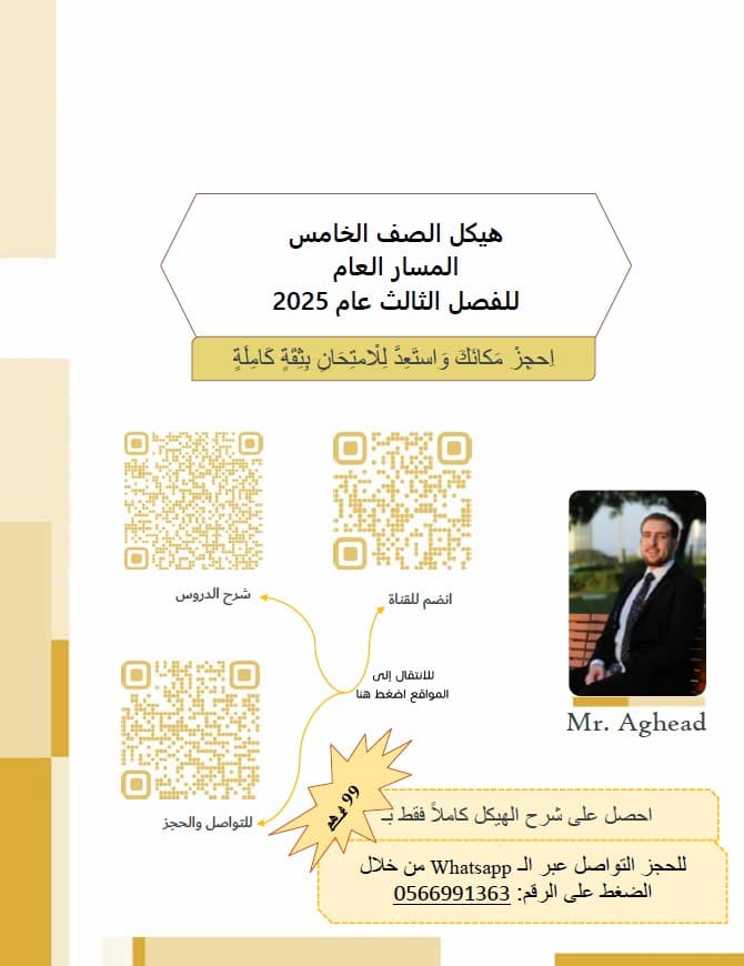 حل تجميع صفحات هيكل الوزاري الرياضيات المتكاملة الصف الخامس عام 