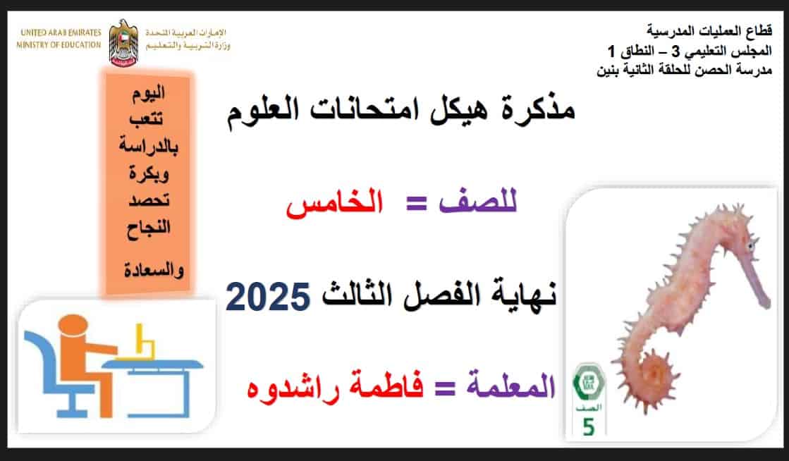 حل مراجعة عامة العلوم المتكاملة الصف الخامس عام