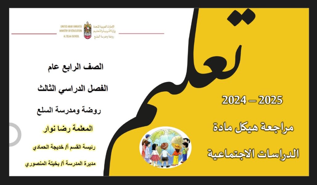 مراجعة حسب الهيكل الدراسات الإجتماعية والتربية الوطنية الصف الرابع
