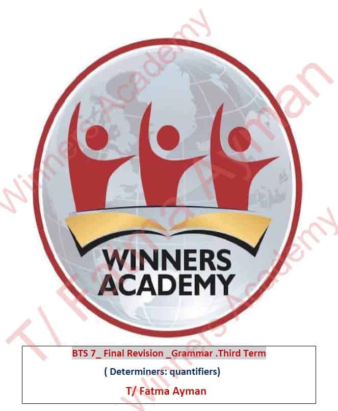 مراجعة عامة Final Revision Grammar اللغة الإنجليزية الصف السابع
