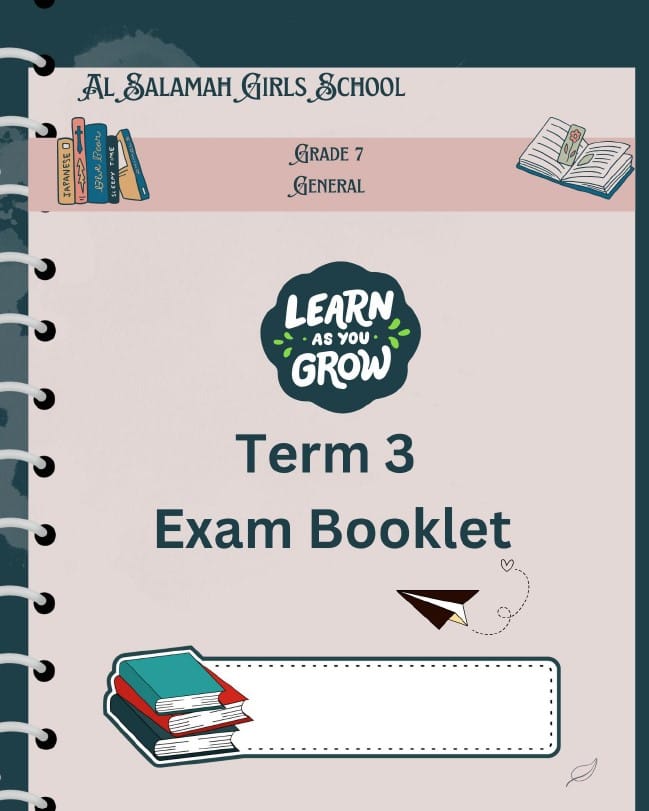 تدريبات عامة للامتحان النهائي اللغة الإنجليزية الصف السابع