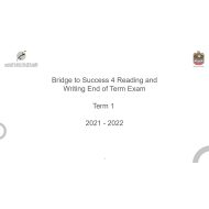 Reading and Writing End of Term Exam اللغة الإنجليزية الصف الرابع - بوربوينت