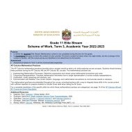 الخطة الفصلية الرياضيات المتكاملة الصف الحادي عشر Elite الفصل الدراسي الثالث 2022-2023