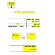 امتحان نهائي اللغة الإنجليزية الصف الثاني الفصل الدراسي الثالث 2024-2025