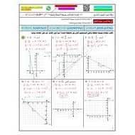 حل ورقة عمل درس كتابة المعادلات بصيغة النقطة والميل الرياضيات المتكاملة الصف التاسع